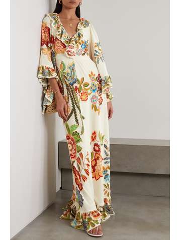 ETRO Ruffled floral-print silk gown