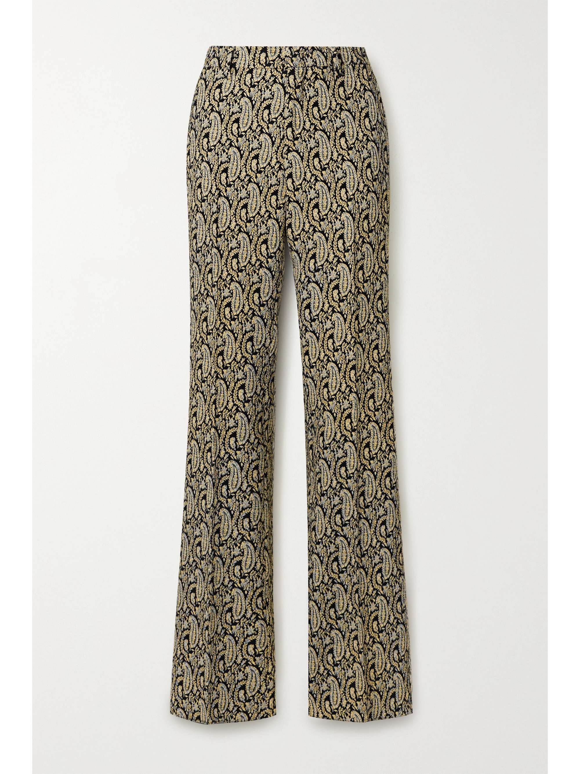 Gold Paisley-jacquard straight-leg 
