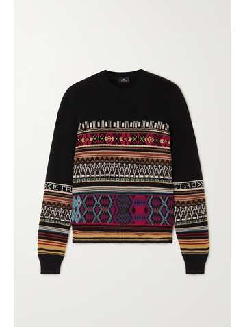 ETRO Metallic Fair Isle wool-blend sweater