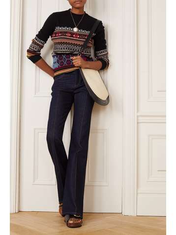 ETRO Metallic Fair Isle wool-blend sweater