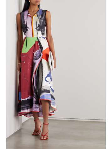 ROKSANDA Hamina printed silk-twill midi dress