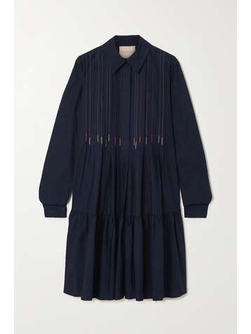 ROKSANDA Dilara embroidered cotton-poplin shirt dress