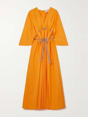 ROKSANDA Naomina pleated cotton-poplin midi dress