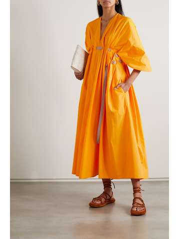 ROKSANDA Naomina pleated cotton-poplin midi dress