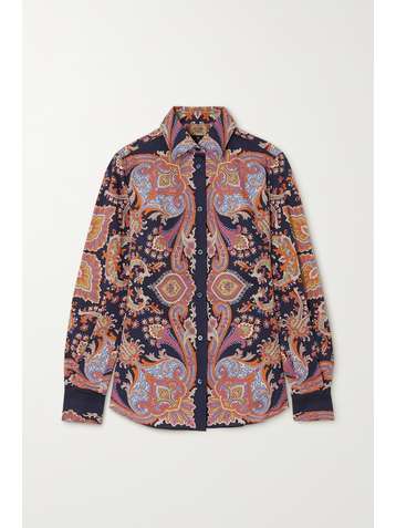 ETRO Paisley-print stretch-cotton shirt