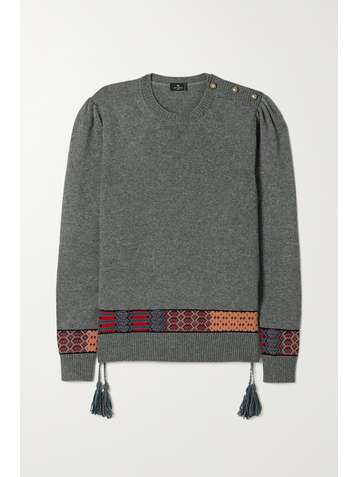 ETRO Embellished jacquard-knit sweater