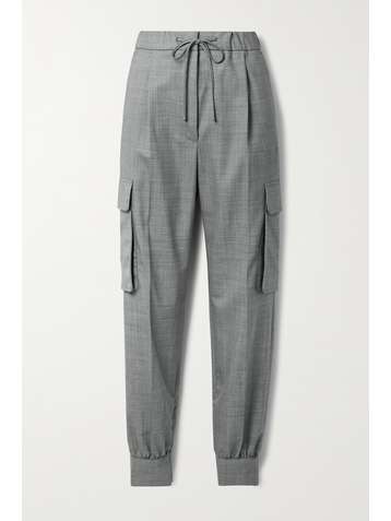 MAX MARA Pantalon treillis fuselé en laine mélangée Pianosa