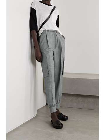 MAX MARA Pantalon treillis fuselé en laine mélangée Pianosa