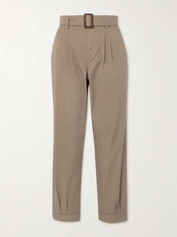 PURDEY Pantalon fuselé en coton mélangé à ceinture