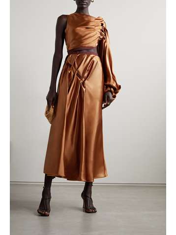 ROKSANDA Vandana one-shoulder cutout satin maxi dress