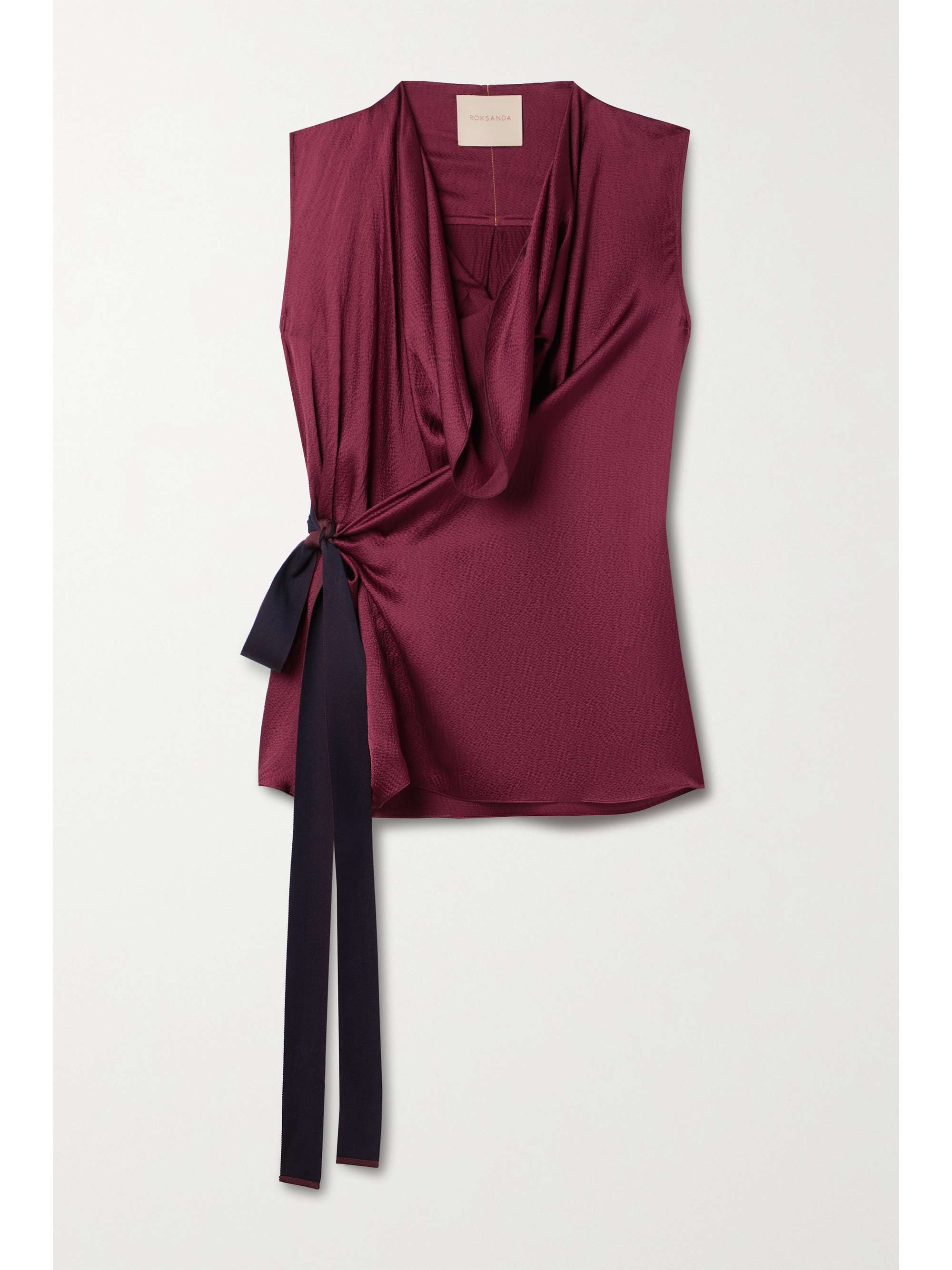 Plum Andria hammered silk-satin wrap 
