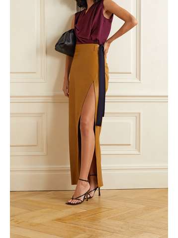 ROKSANDA Andria hammered silk-satin wrap top