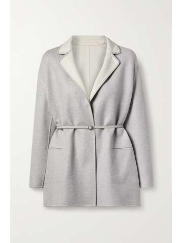 LORO PIANA Jimi reversible belted leather-trimmed cashmere-blend jacket