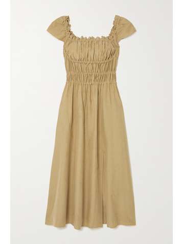 ALTUZARRA Robe midi tissée à smocks Daisy