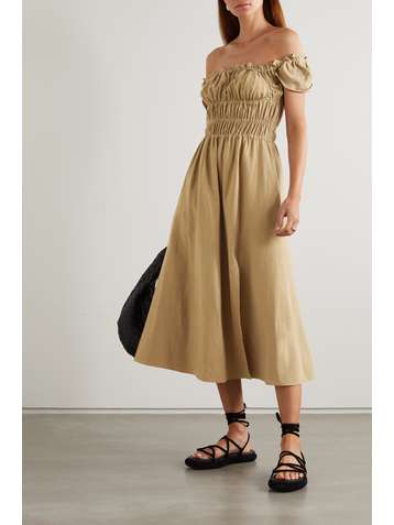 ALTUZARRA Robe midi tissée à smocks Daisy