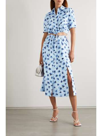 ALTUZARRA Chemise raccourcie en popeline de coton à imprimé fleuri Ben