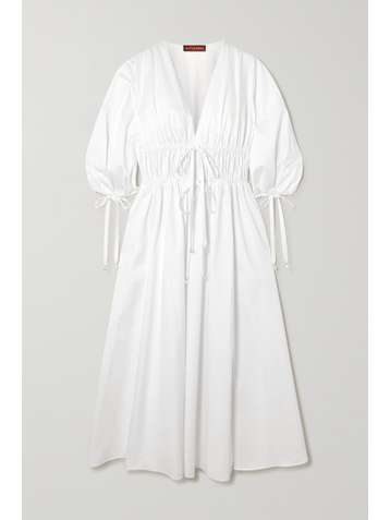 ALTUZARRA Robe midi en popeline de coton stretch à fronces Donrine