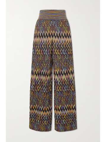 MISSONI Crochet-knit wool wide-leg pants