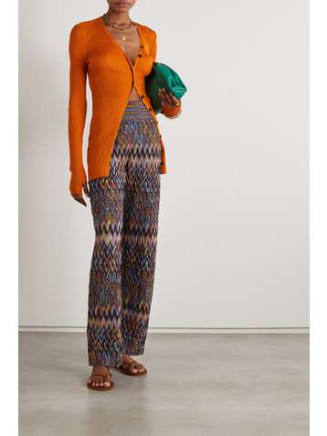 MISSONI Crochet-knit wool wide-leg pants