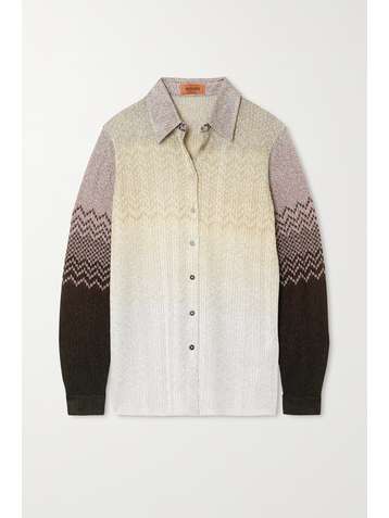 MISSONI Metallic crochet-knit shirt