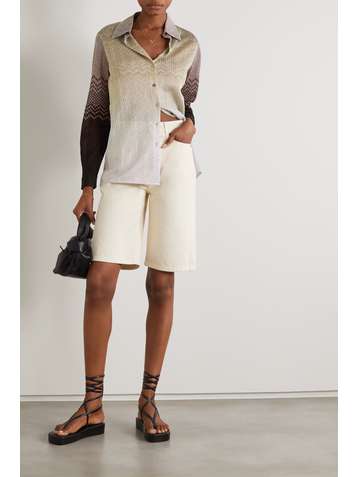MISSONI Metallic crochet-knit shirt