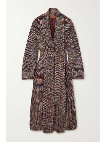 MISSONI Belted striped cashmere and wool-blend cardigan