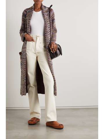 MISSONI Belted striped cashmere and wool-blend cardigan