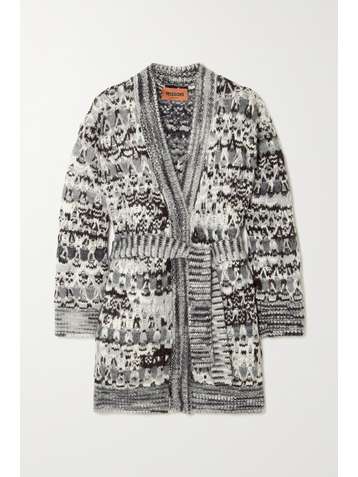 MISSONI Belted intarsia alpaca-blend cardigan