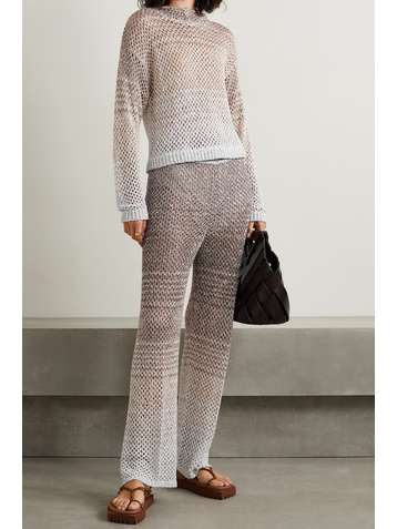 MISSONI Kapuzenpullover aus Häkelstrick in Metallic-Optik mit Pailletten