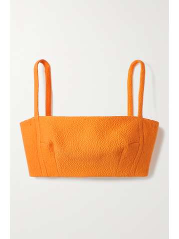 EMILIA WICKSTEAD Fabiola cropped cloqué bra top