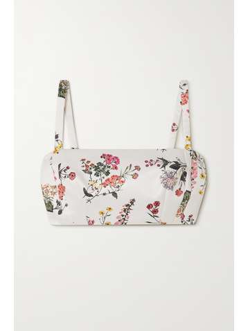 EMILIA WICKSTEAD Fabiola cropped floral-print faille top