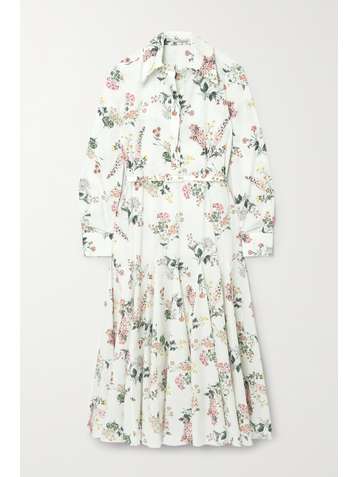 EMILIA WICKSTEAD Marion belted floral-print organic cotton-poplin midi dress