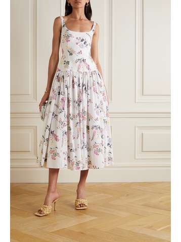 EMILIA WICKSTEAD Galen floral-print organic cotton-poplin midi dress