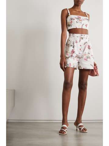 EMILIA WICKSTEAD Elliot floral-print faille shorts