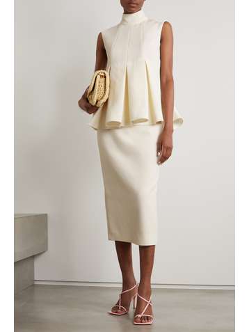EMILIA WICKSTEAD Chandler pleated crepe top