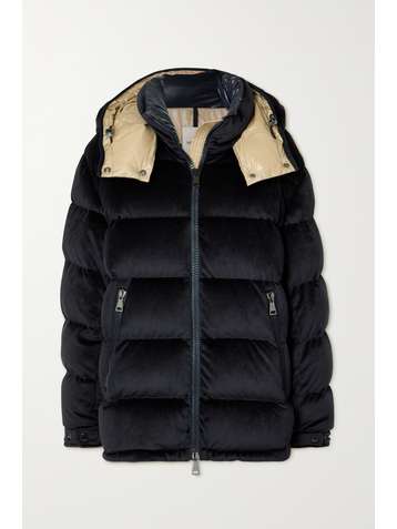 MONCLER Holostee hooded quilted velvet down jacket