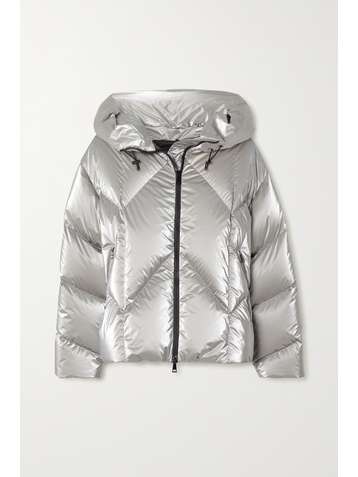 MONCLER Frele hooded quilted metallic shell down jacket