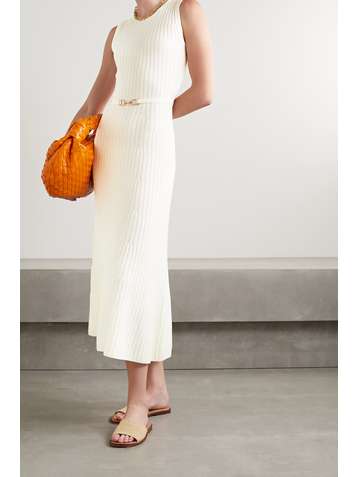 GABRIELA HEARST Meier belted ribbed wool and cashmere-blend midi dress