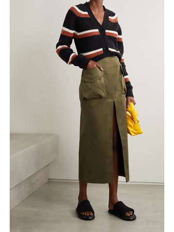 MARNI Striped ribbed wool cardigan