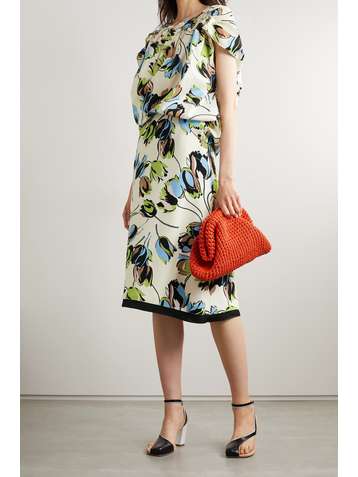 MARNI Floral-print crepe skirt