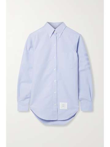 THOM BROWNE Appliquéd cotton-jacquard shirt