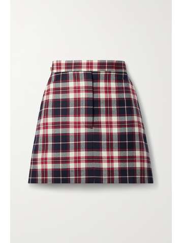 THOM BROWNE Mini-jupe en flanelle de laine à carreaux