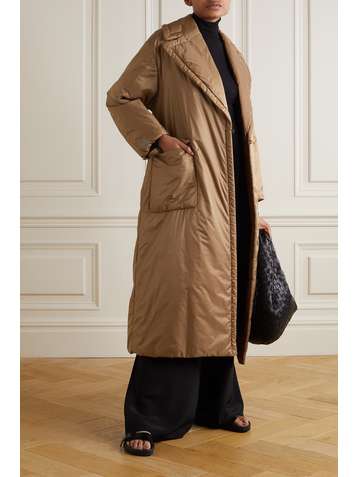MAX MARA + Cube Greenti Mantel aus wattiertem Shell mit Bindegürtel
