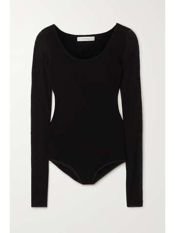 MAX MARA Body en jersey stretch et en tulle Carnet Leisure
