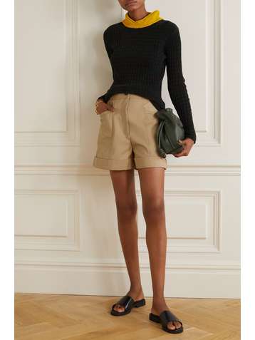 VICTORIA BECKHAM Cotton-blend twill shorts