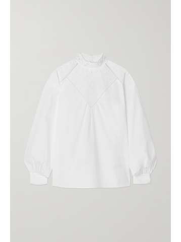 OFFICINE GÉNÉRALE Phoenix Bluse aus Baumwollpopeline mit Lochstickerei