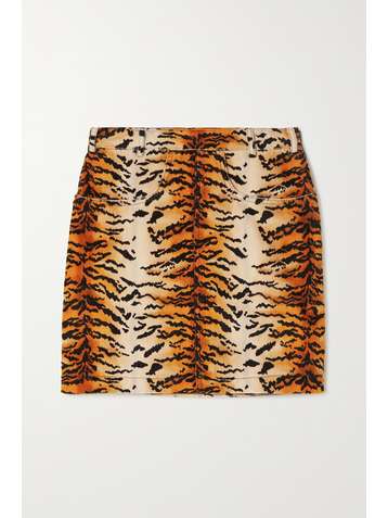 PHILOSOPHY DI LORENZO SERAFINI Tiger-print velvet mini skirt