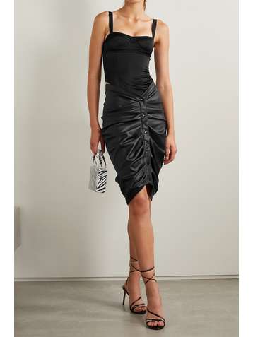 PHILOSOPHY DI LORENZO SERAFINI Ruched faux leather skirt