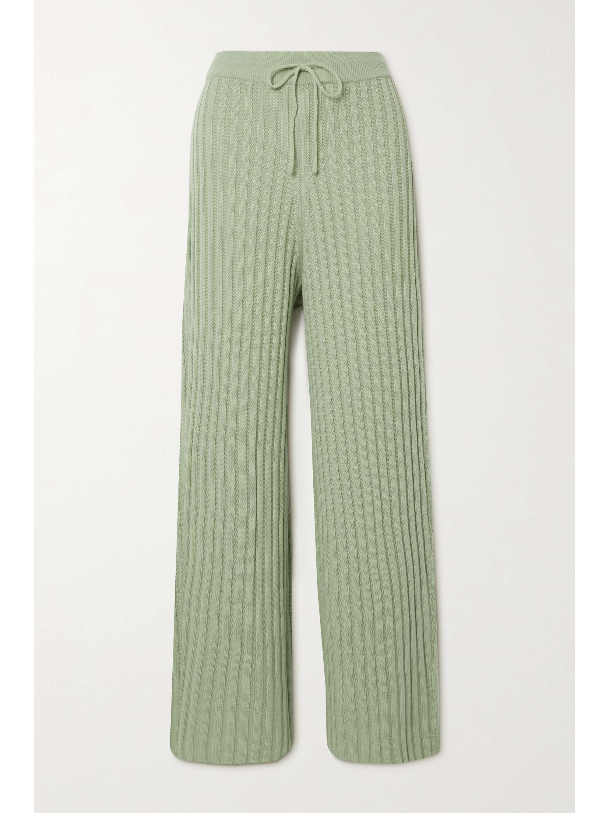 Mint Ribbed wool straight-leg pants 