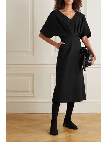 LE 17 SEPTEMBRE Robe midi réversible en coton à fronces